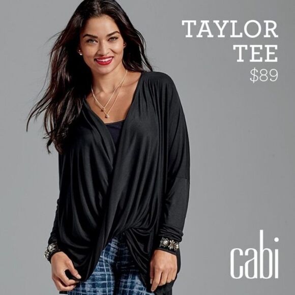 CAbi Tops - Cabi Black Long Sleeve Taylor Wrap Tee #3119 Size XS